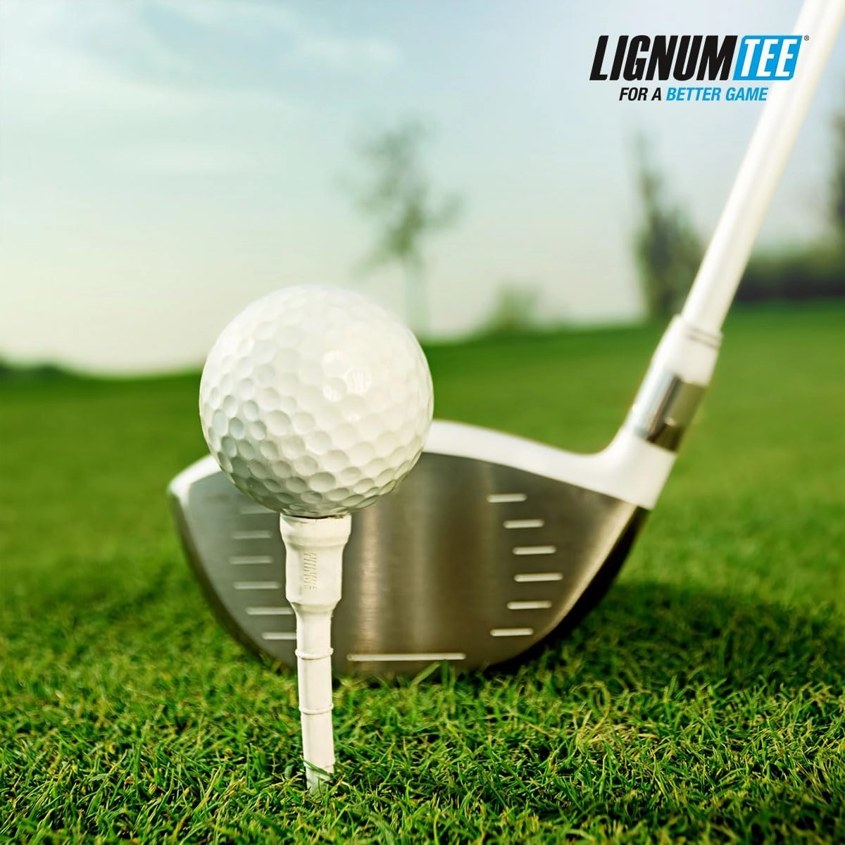 LIGNUM Tee - Classic Golf Tees - Sports Golf Tees - Anti Spin Head, Bio-Based Micro Wood, 50x Durable