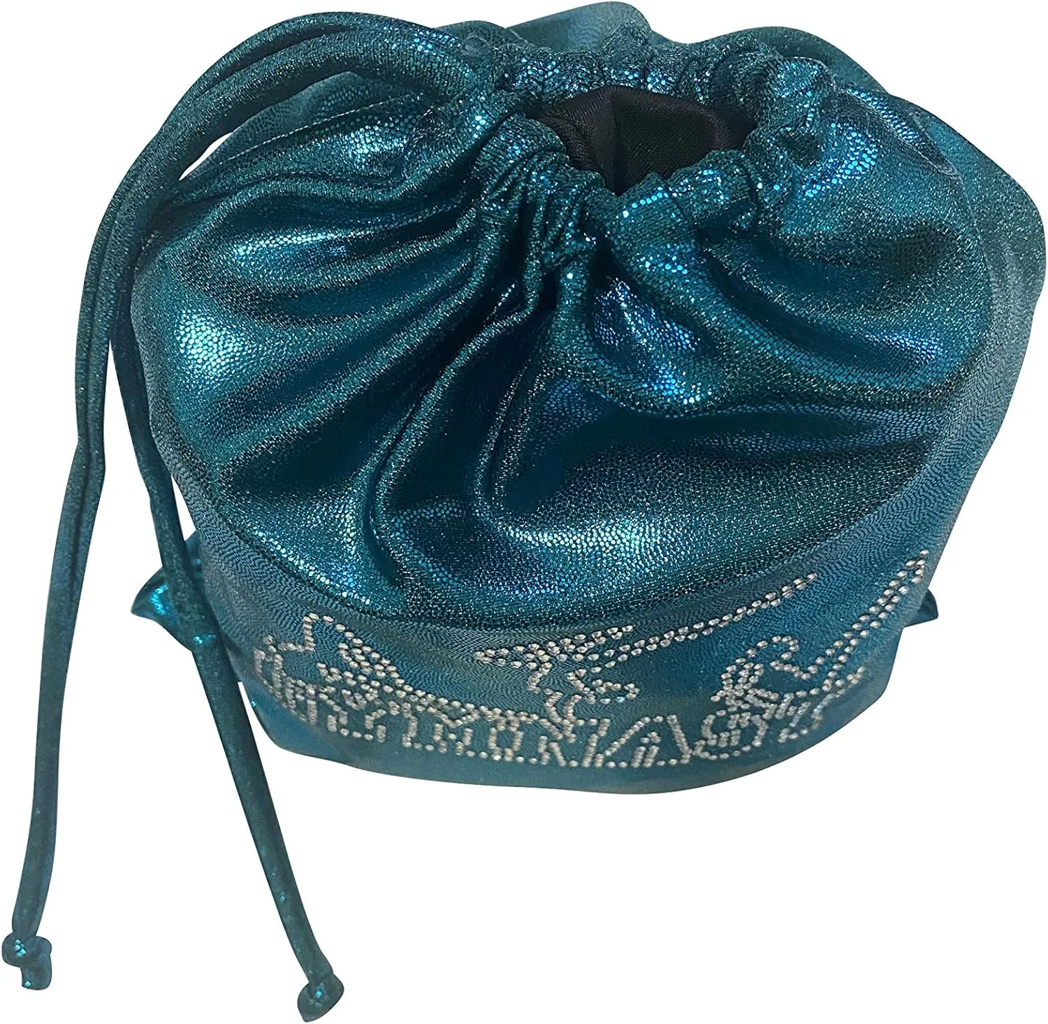 LIL'FOX 8"x10" Drawstring Gymnastics SMALL GRIP BAG 26x20cm - Lightweight Bag for Personal Equipment - Shiny Foil Rhinestones
