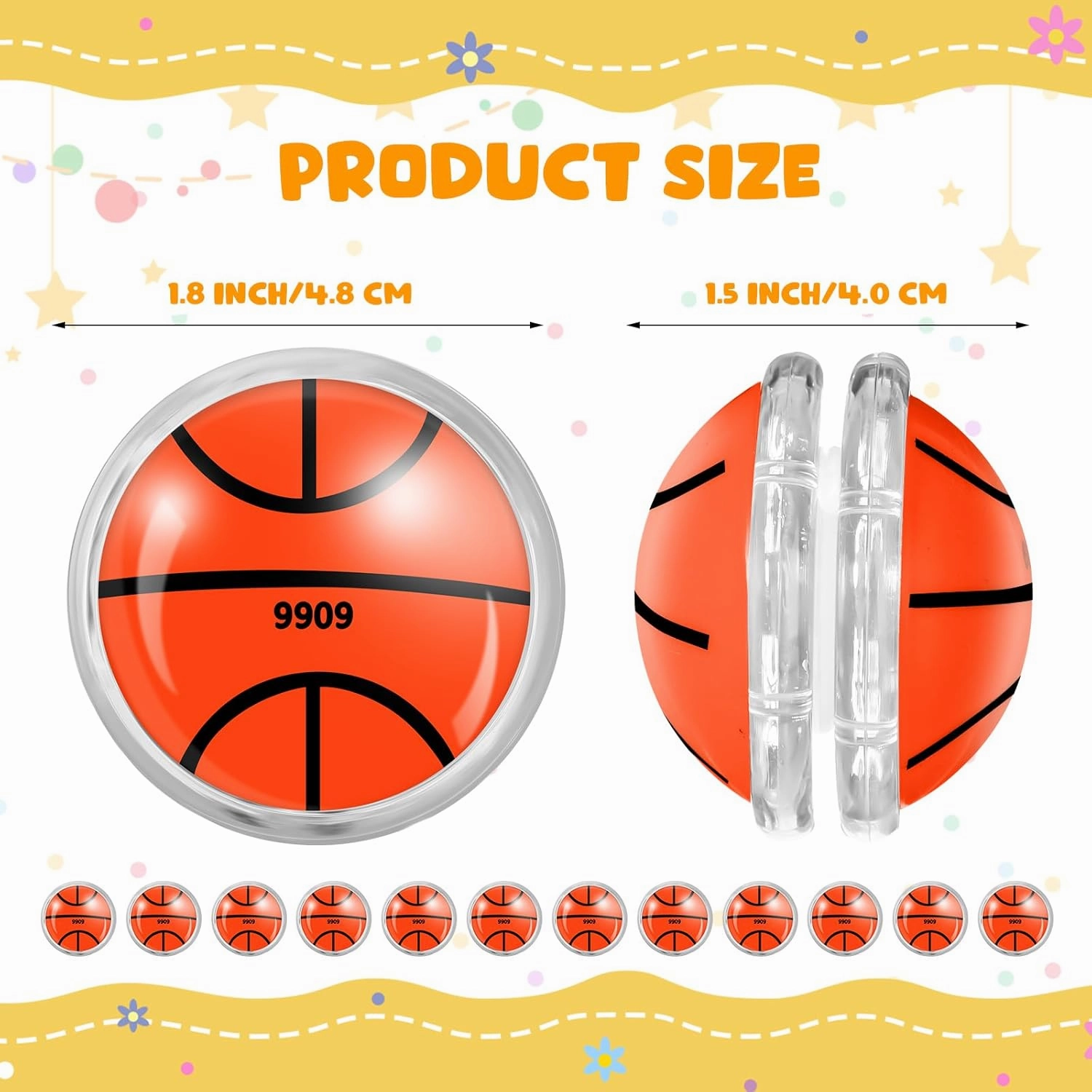 Liliful 50 Pcs Yo Yo Bulk, Yoyos Toys for Boys Girls Party Favors for Birthday Classroom Bag Fillers Carnival Prizes Xmas Gift(Basketball)
