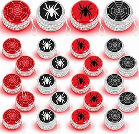 Liliful Spider Party Favors Birthday Party Supplies LED Lighted Yo Yo Bulk Spider Theme Toy for Boys Girls Goodies Bag Filler Hero Gifts in Bulk