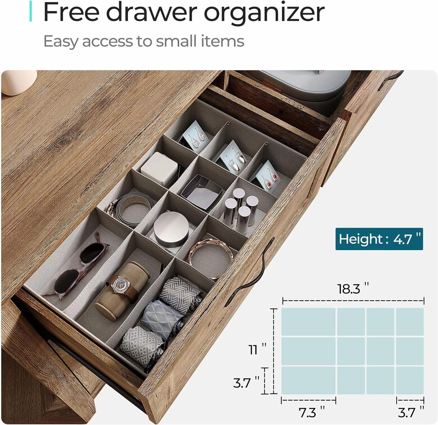 LINSY HOME 7 Drawers Dresser for Bedroom, Wood Bedroom Dresser Farmhouse Drawer Chest, Tall Dressers Organizer for Closet, Living Room, Hallway