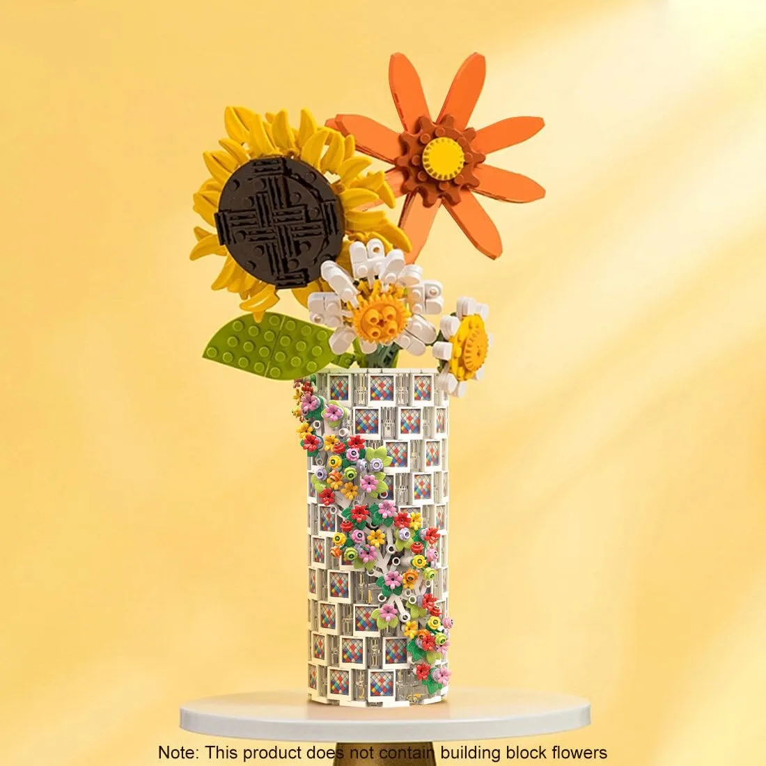 LOCHE Flower Vase Building Kit, 564PCS Translucent Vase Creative Flower Vase, Flower Container Decorative Ornament Vase (Only Vase)