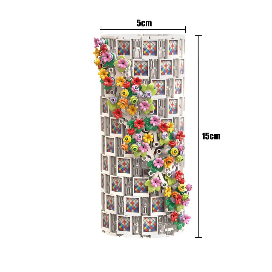 LOCHE Flower Vase Building Kit, 564PCS Translucent Vase Creative Flower Vase, Flower Container Decorative Ornament Vase (Only Vase)