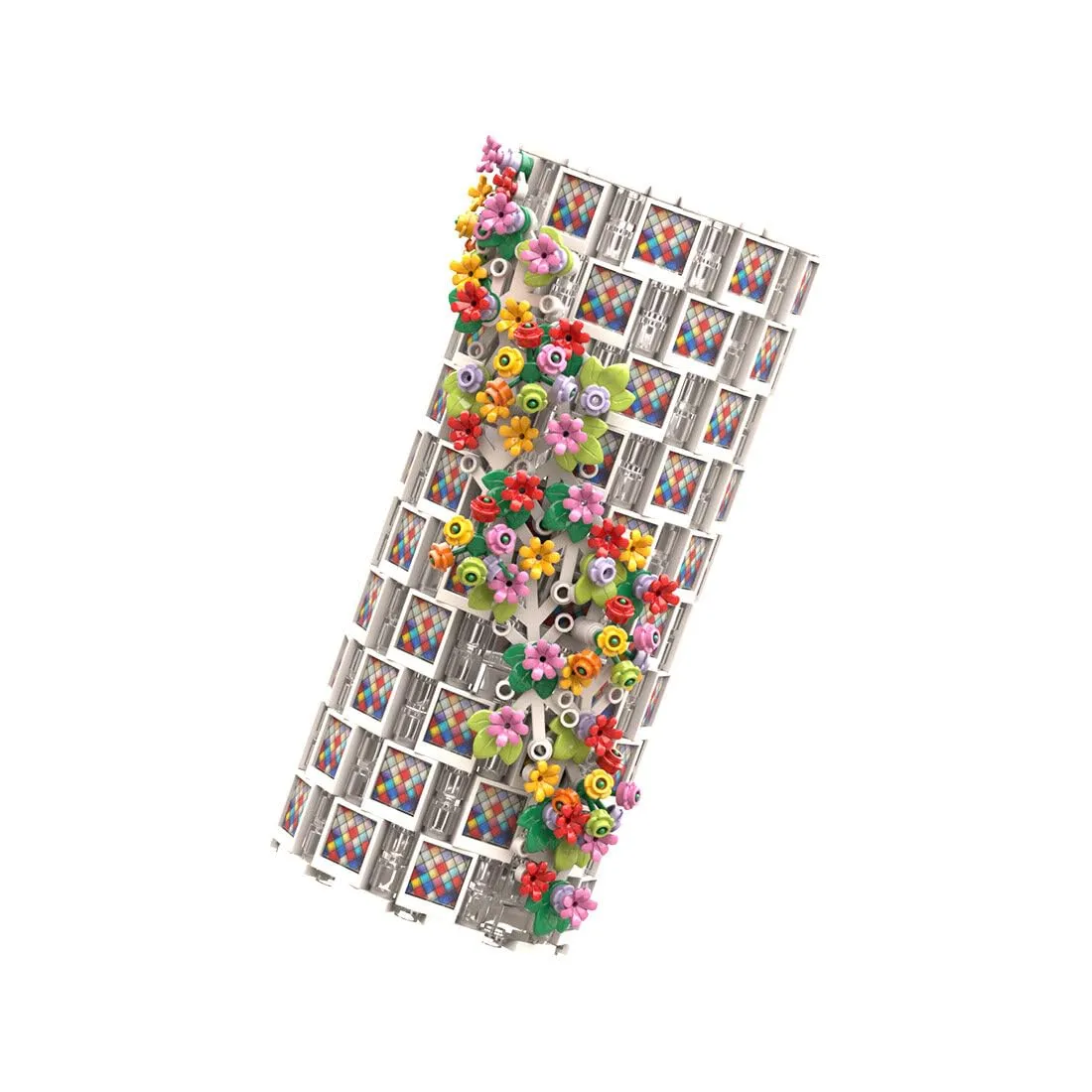 LOCHE Flower Vase Building Kit, 564PCS Translucent Vase Creative Flower Vase, Flower Container Decorative Ornament Vase (Only Vase)