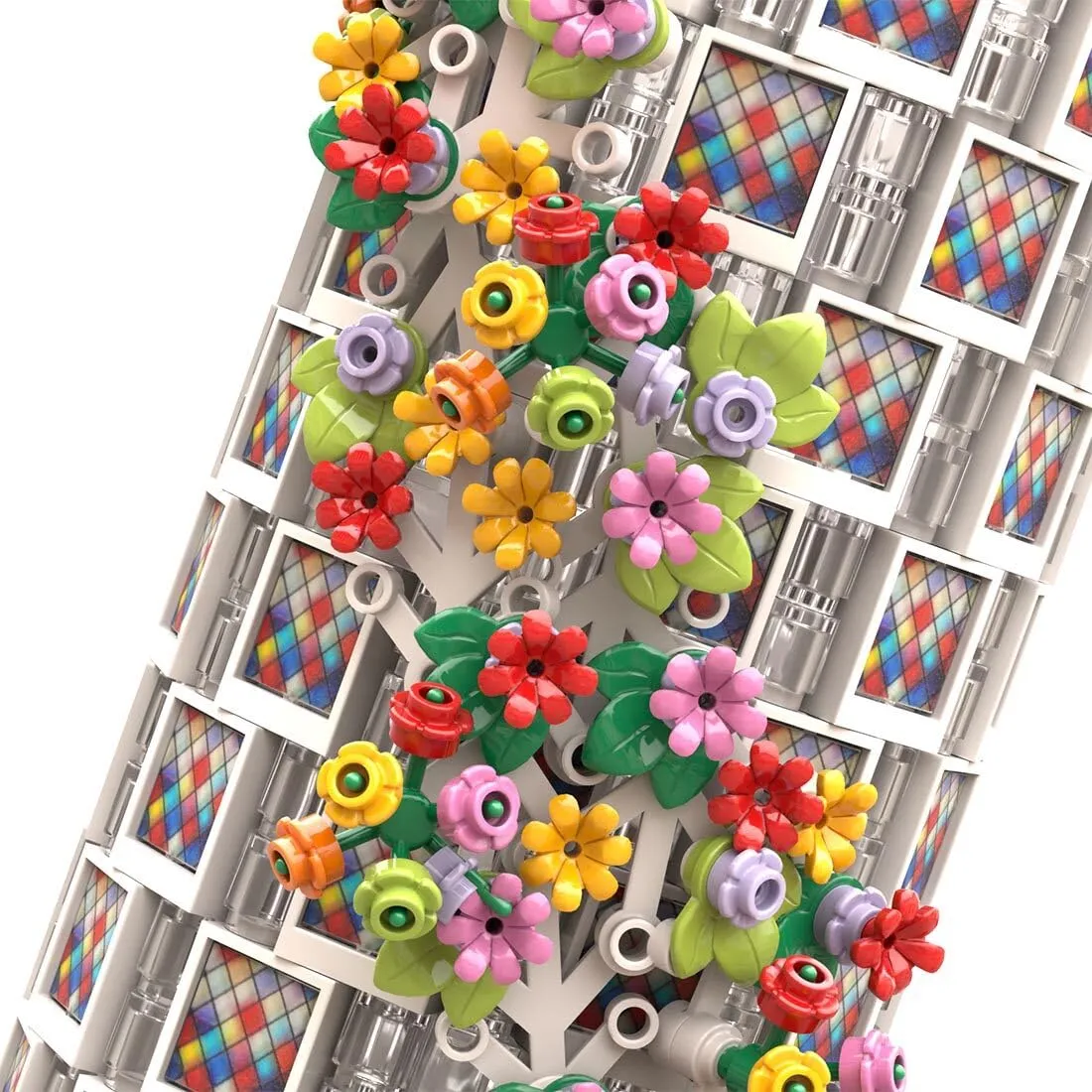 LOCHE Flower Vase Building Kit, 564PCS Translucent Vase Creative Flower Vase, Flower Container Decorative Ornament Vase (Only Vase)