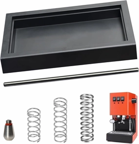 Low Profile Thin Drip Tray & One Single Hole Steam Tip & 6 Bar 9 Bar 12 Bar OPV Spring Modification Kit & Long Stainless Steel Tube, Fit for Gaggia Classic Pro Traditional Espresso Coffee Machine