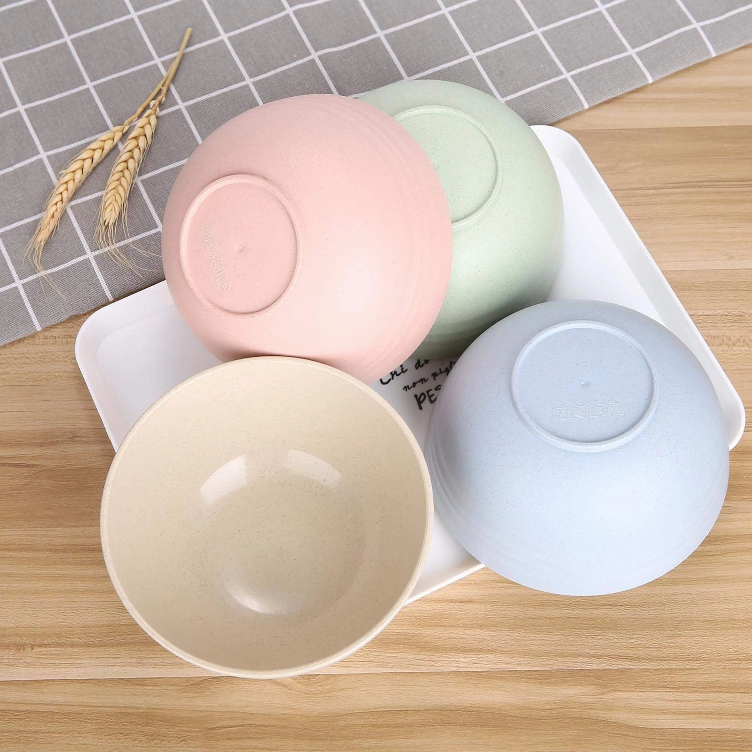LuckyZone Unbreakable Cereal Bowls (8 Pcs) - 24 oz Reusable Wheat Straw Bowl Sets for Cereal, Soup & Rice - Dishwasher & Microwave Safe - BPA Free, Healthy & Eco-Friendly (8Pcs/4Color)