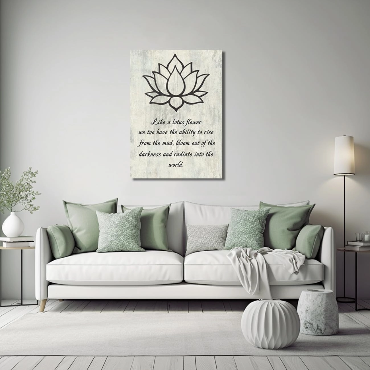 LZIMU Lotus Flower Canvas Wall Art Inspirational Quotes Poster Spa Picture Prints Wall Decor for Yoga Meditation Spiritual Room Decor (Lotus Flower-1, 18.00" x 12.00")