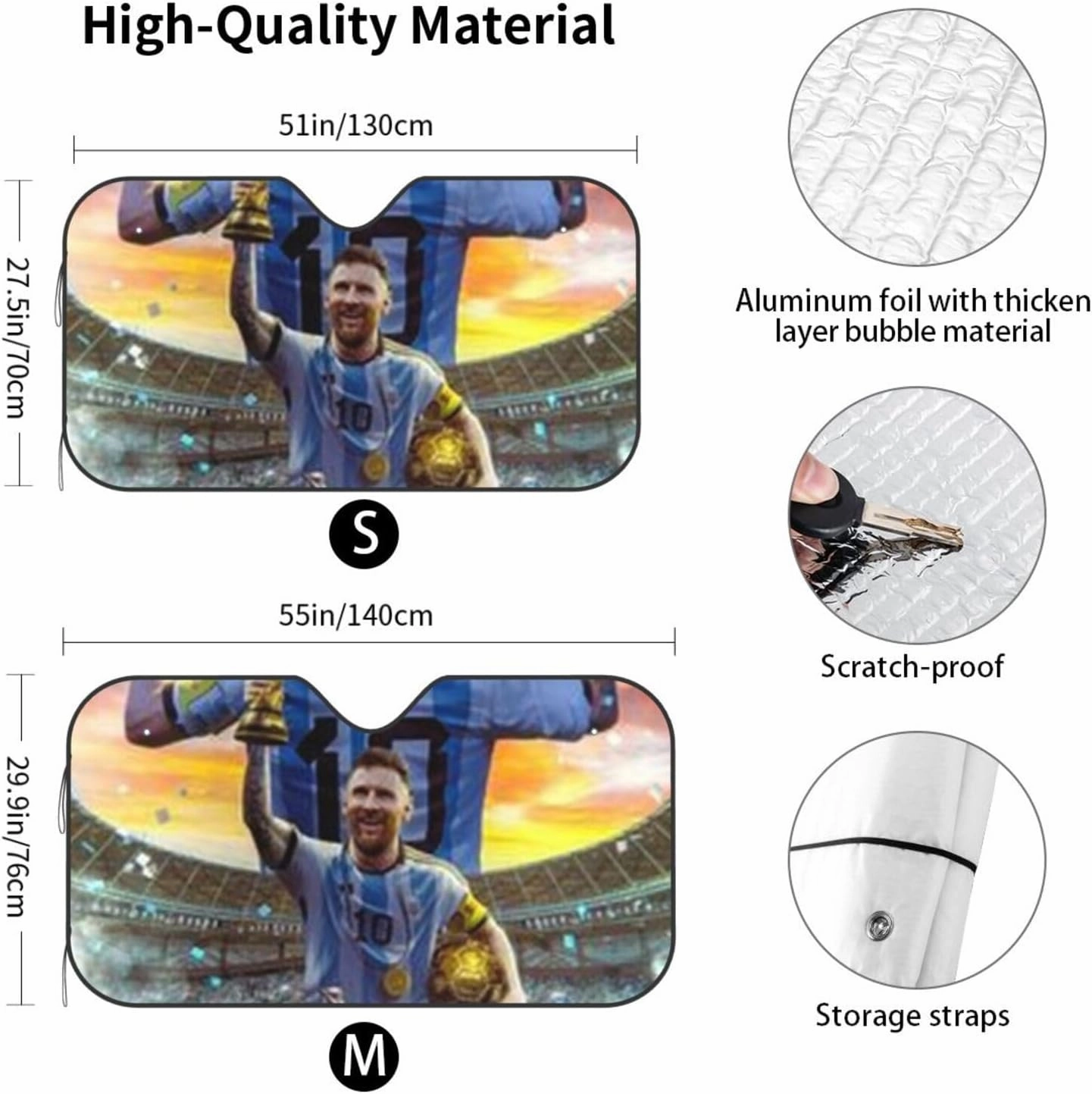 M-essi Car Sunshade has Good Heat Insulation Effect and Protects The Glass Medium