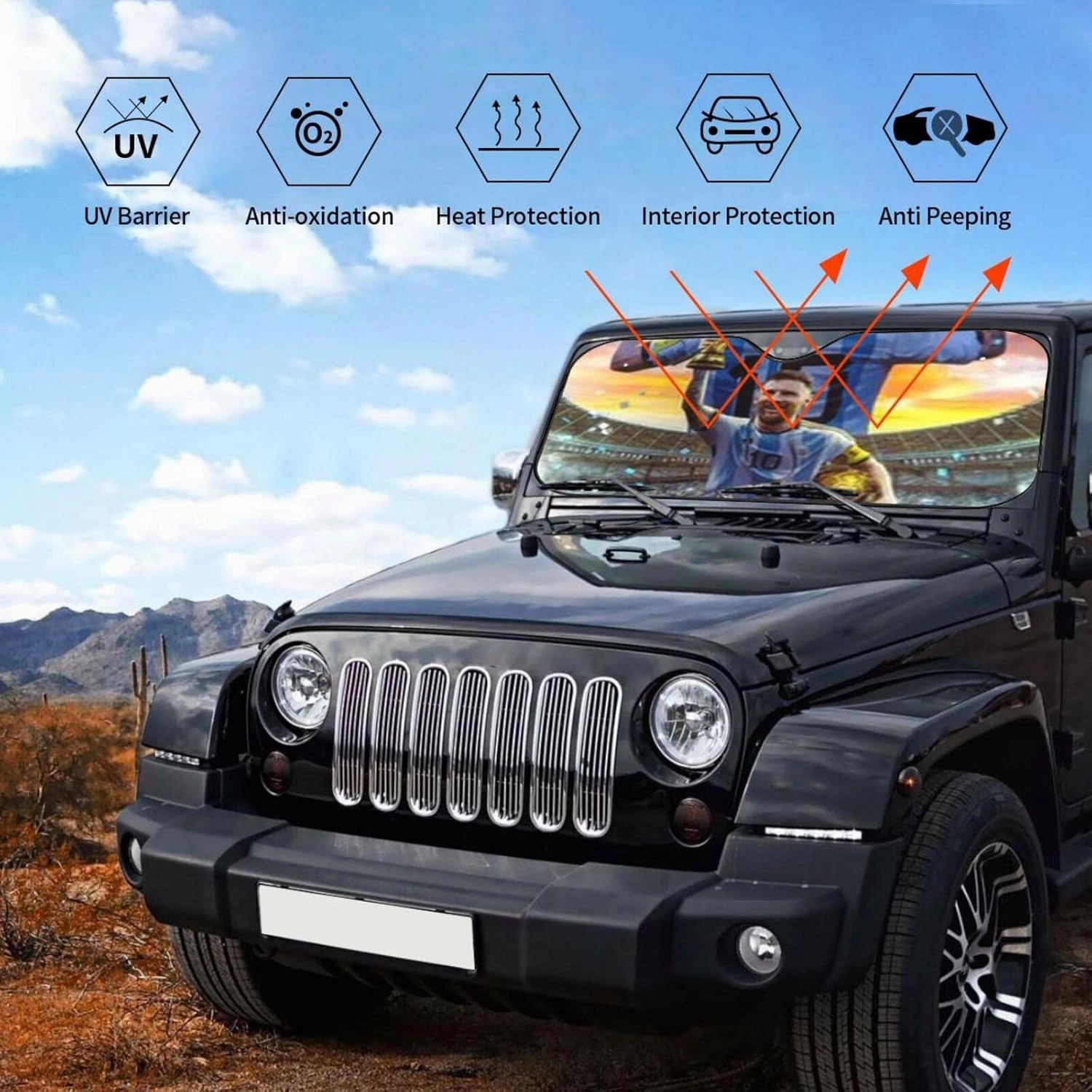 M-essi Car Sunshade has Good Heat Insulation Effect and Protects The Glass Medium