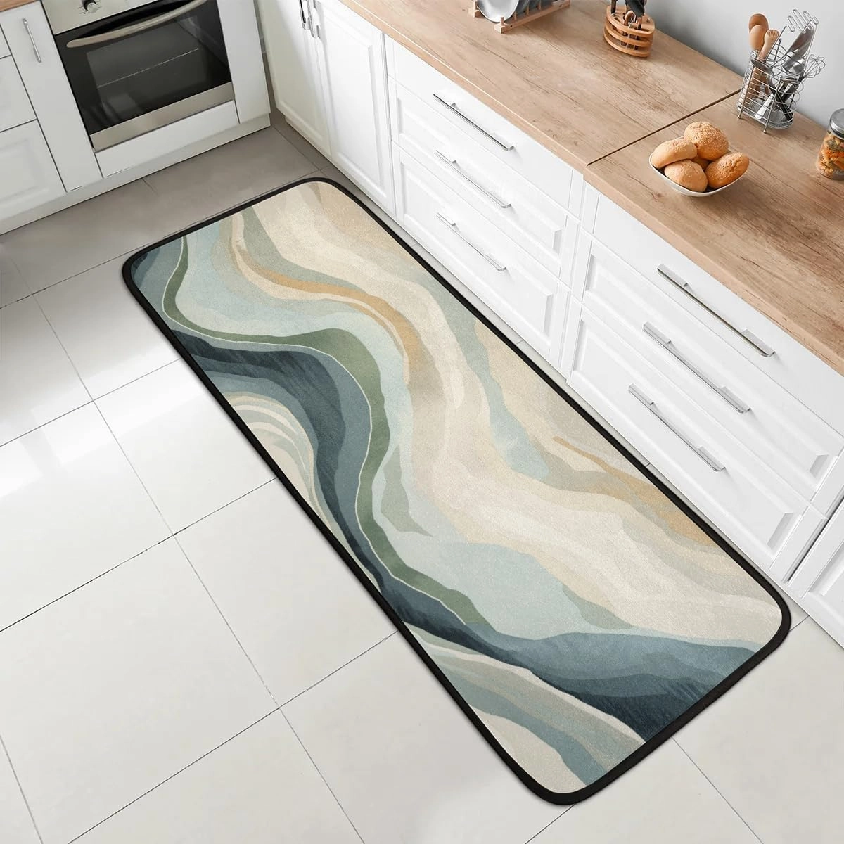 Machine Washable Kitchen Runner Rug 24" x 72",Non-Slip/Skid Hallway Runner Rivers Rug,Super Absorbent Soft Area Rug for Kitchen,Hallway & Laundry,Beige