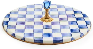 MACKENZIE-CHILDS Cheese Course, Cute Cheese Board and Serving Board for Charcuterie, Blue-and-White Royal Check