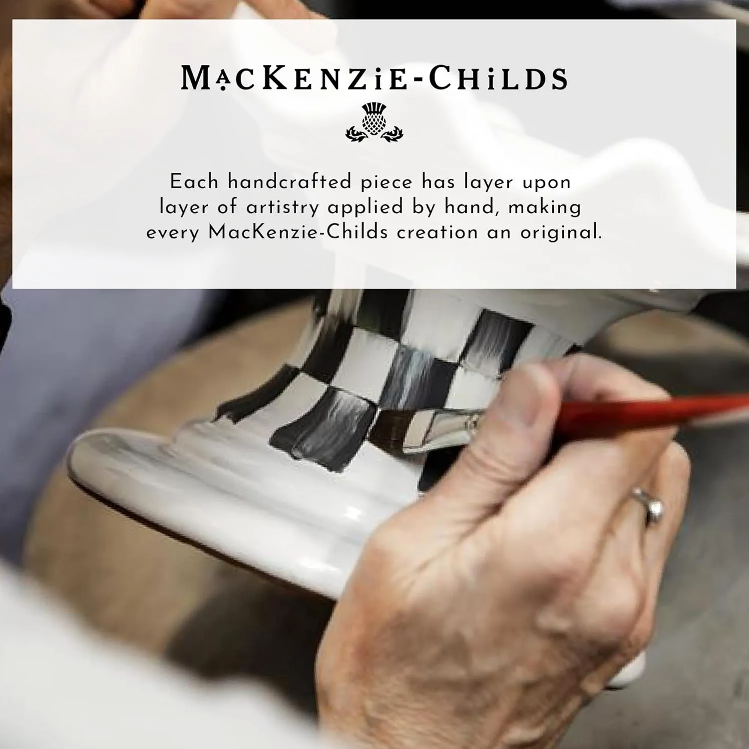 MACKENZIE-CHILDS Enamel Breakfast Bowl, Unique Soup Bowl or Cereal Bowl, Dinnerware, Black-and-White Courtly Check, Set of 1