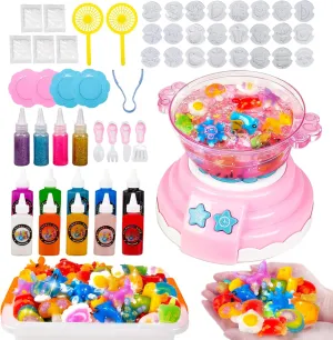 Magic Water Elf Toy Kit,Aqua Fairy Water Gel Kit,New Hot Pot Gelz Toy Kit Whit 24 Shape Molds Sparkling Colors,Arts & Crafts DIY Water Spirits Set,Festival Gifts for 3-12 Aged Kids,Boys Girls (Pink)