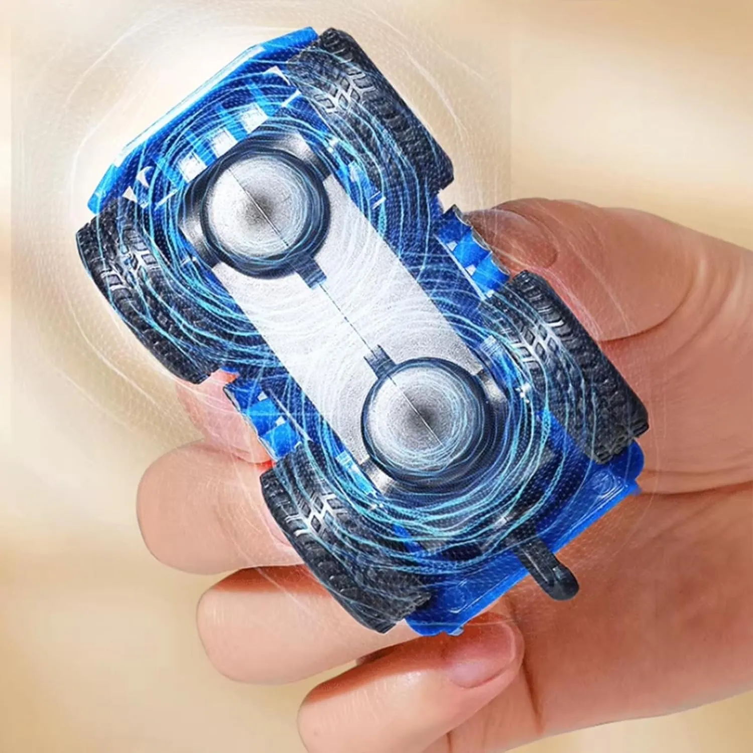 Magnetic Wall Climbing Toy Car, Magnetic Wall Climbing Cars, Wall Climbing Car, Boys and Girl Inertial Magnetic Levitation, Puzzle Decompression Toys (Blue Yellow)