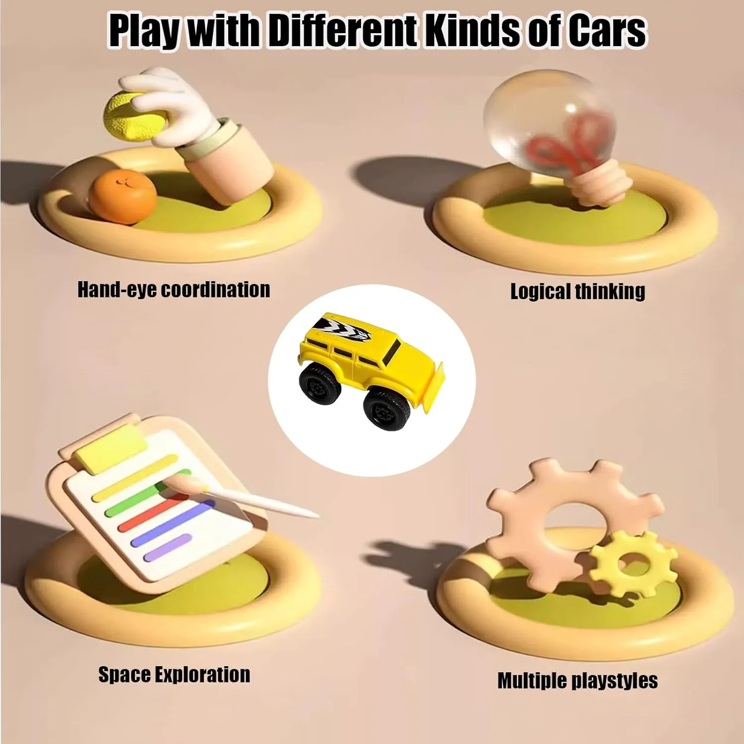 Magnetic Wall Climbing Toy Car, Magnetic Wall Climbing Cars, Wall Climbing Car, Boys and Girl Inertial Magnetic Levitation, Puzzle Decompression Toys (Blue Yellow)