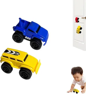 Magnetic Wall Climbing Toy Car, Magnetic Wall Climbing Cars, Wall Climbing Car, Boys and Girl Inertial Magnetic Levitation, Puzzle Decompression Toys (Blue Yellow)