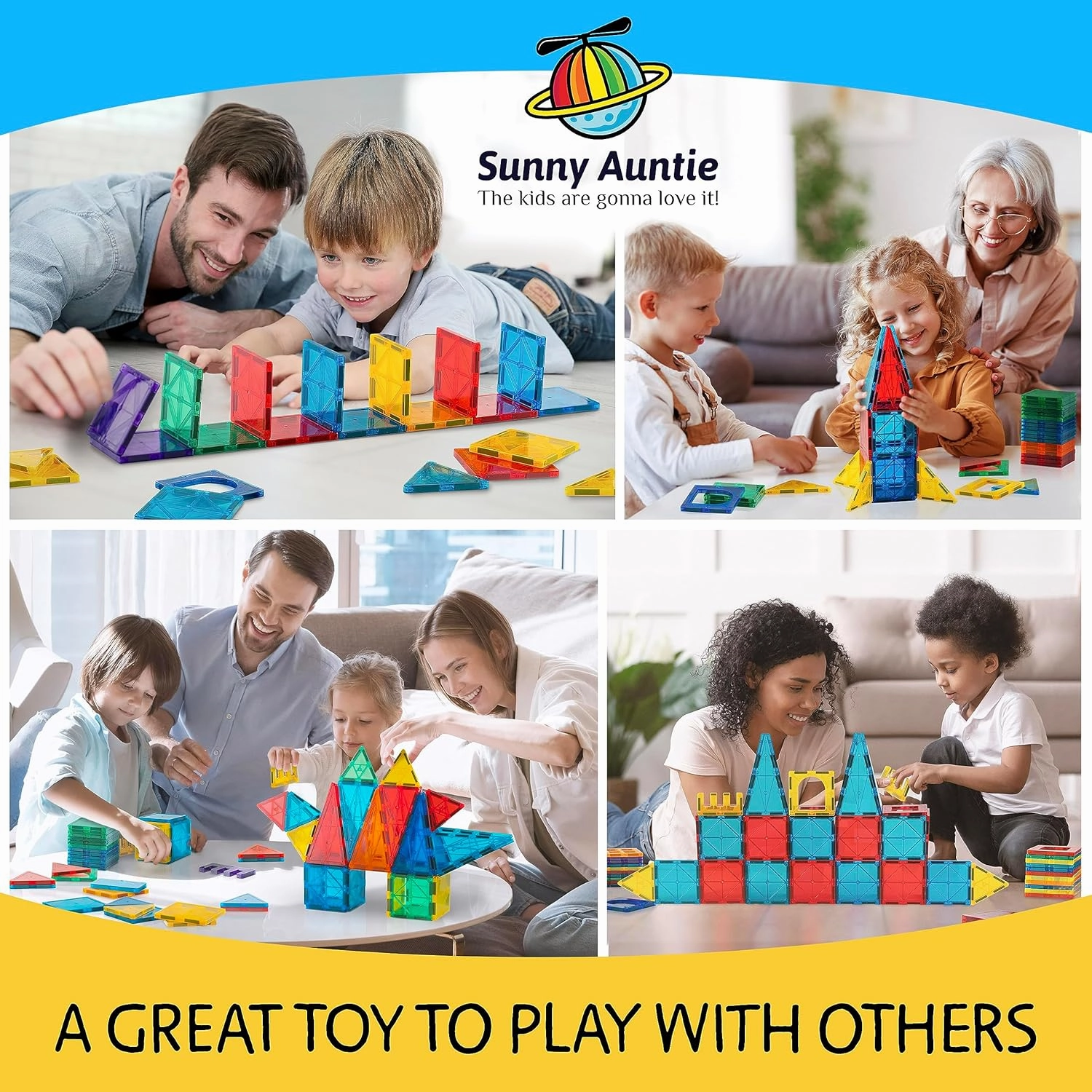 Magnetic Tiles 123 PCS   Zippered CASE, Magnetic Tiles for Kids Toy for 3 4 5 6 7 8 Year Old Boys & Girls, Great Gift for Kids Aged 3-8