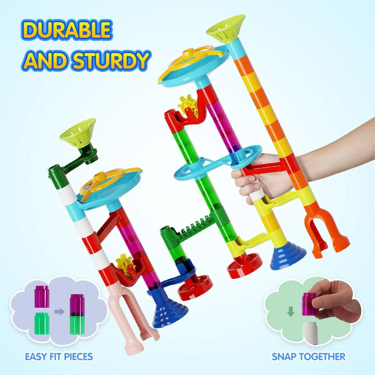 Marble Run, 110pcs Marble Maze Game Construction Building Toys for Kids, Marble Track Race Set STEM Learning Toys Gift for Boys Girls 3 4 5 6 7 8 9 10 , 8105