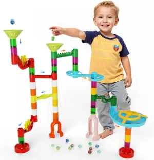 Marble Run, 110pcs Marble Maze Game Construction Building Toys for Kids, Marble Track Race Set STEM Learning Toys Gift for Boys Girls 3 4 5 6 7 8 9 10 , 8105