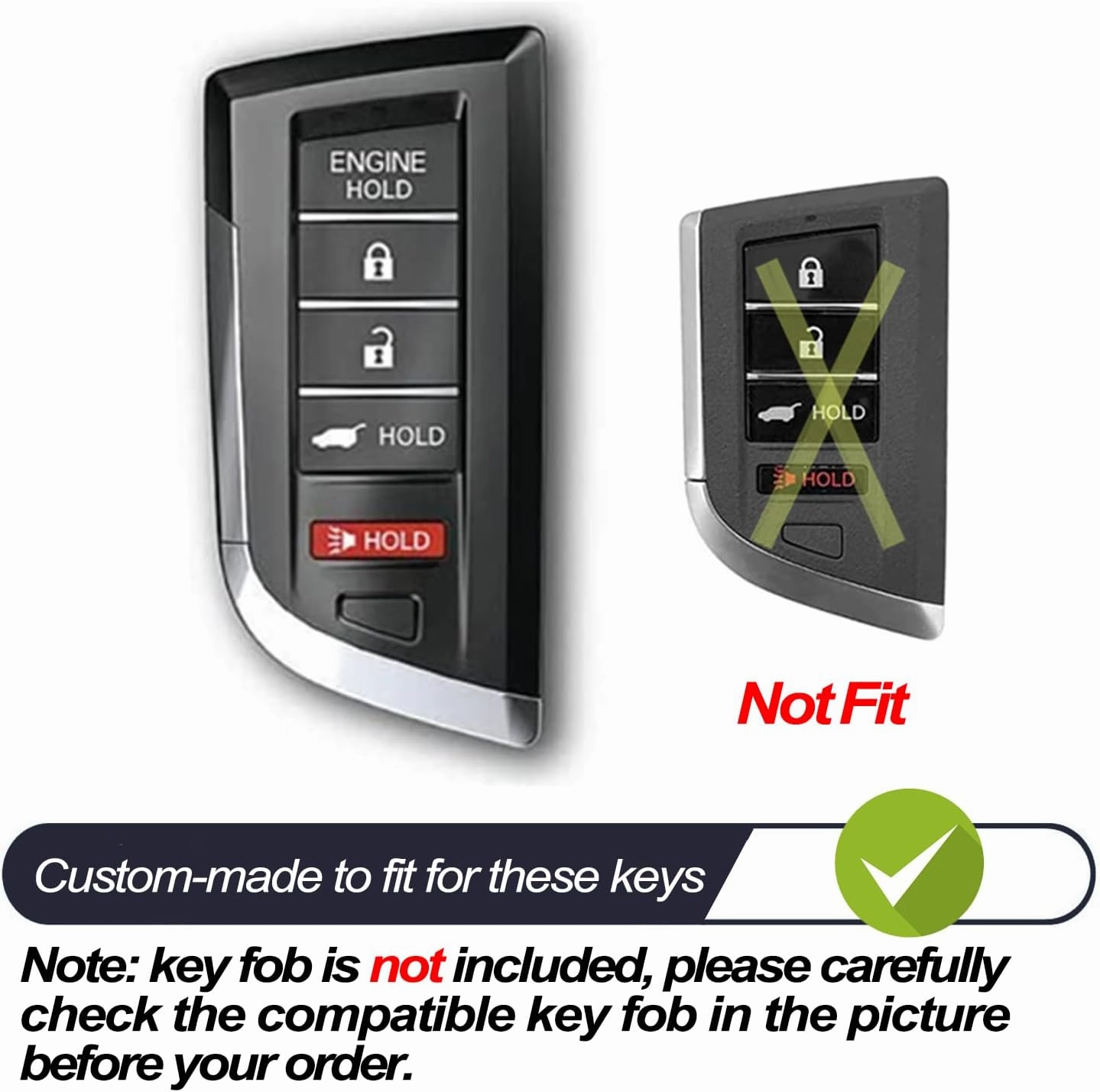 MECHCOS Fit for Acura Integra MDX RDX TLX Key Fob Cover Case Remote Holder Skin TPU Protector Keyless Entry Sleeve Accessories