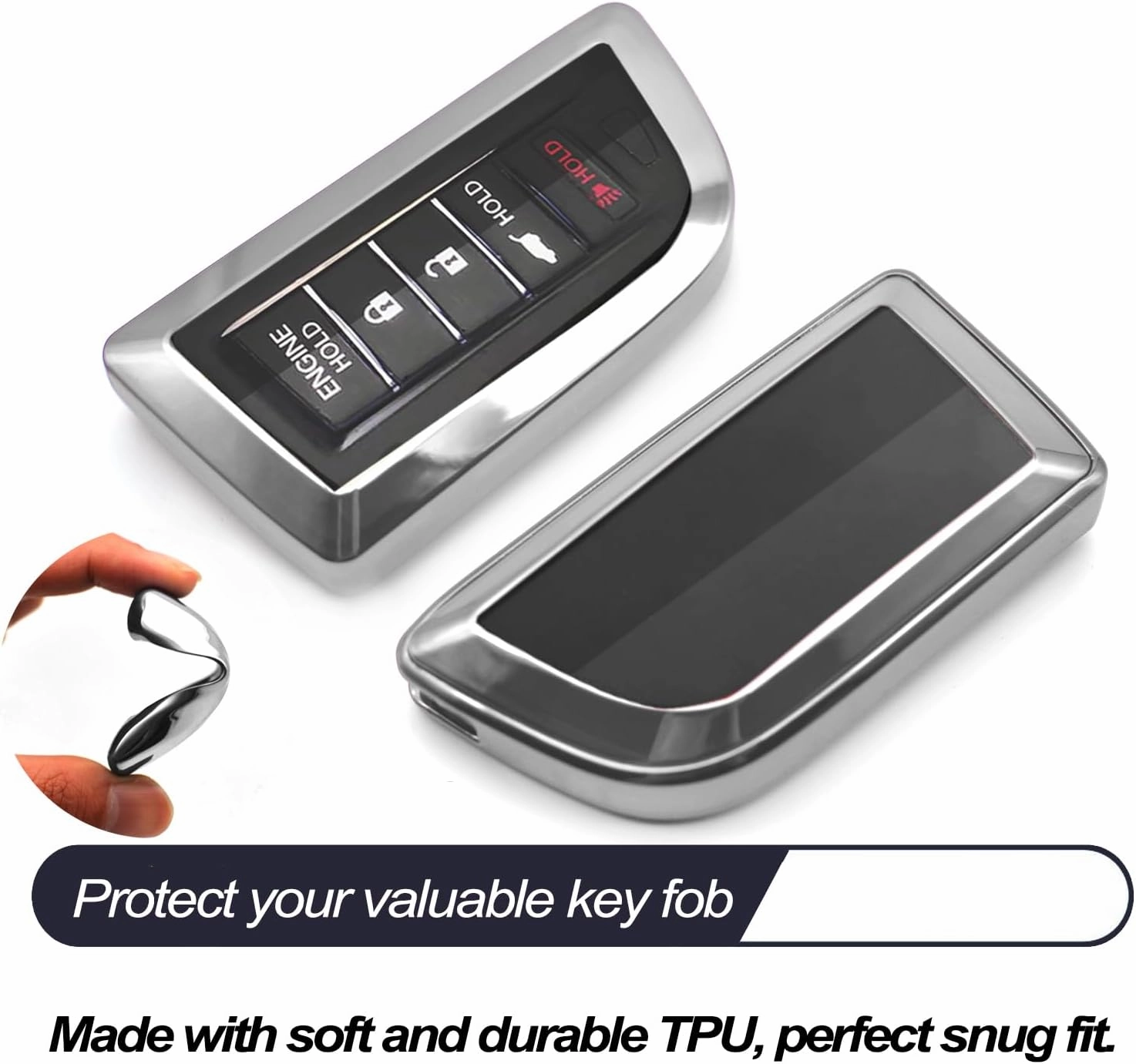 MECHCOS Fit for Acura Integra MDX RDX TLX Key Fob Cover Case Remote Holder Skin TPU Protector Keyless Entry Sleeve Accessories