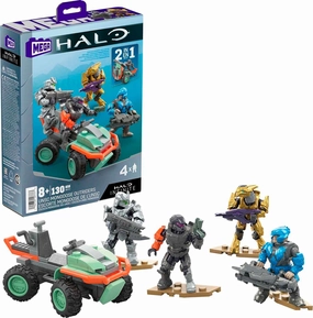 MEGA Halo Toy Vehicle Building Set, UNSC Mongoose Outriders with 130 Pieces, 4 Micro Action Figures and Accessories, Gift Ideas for Kids