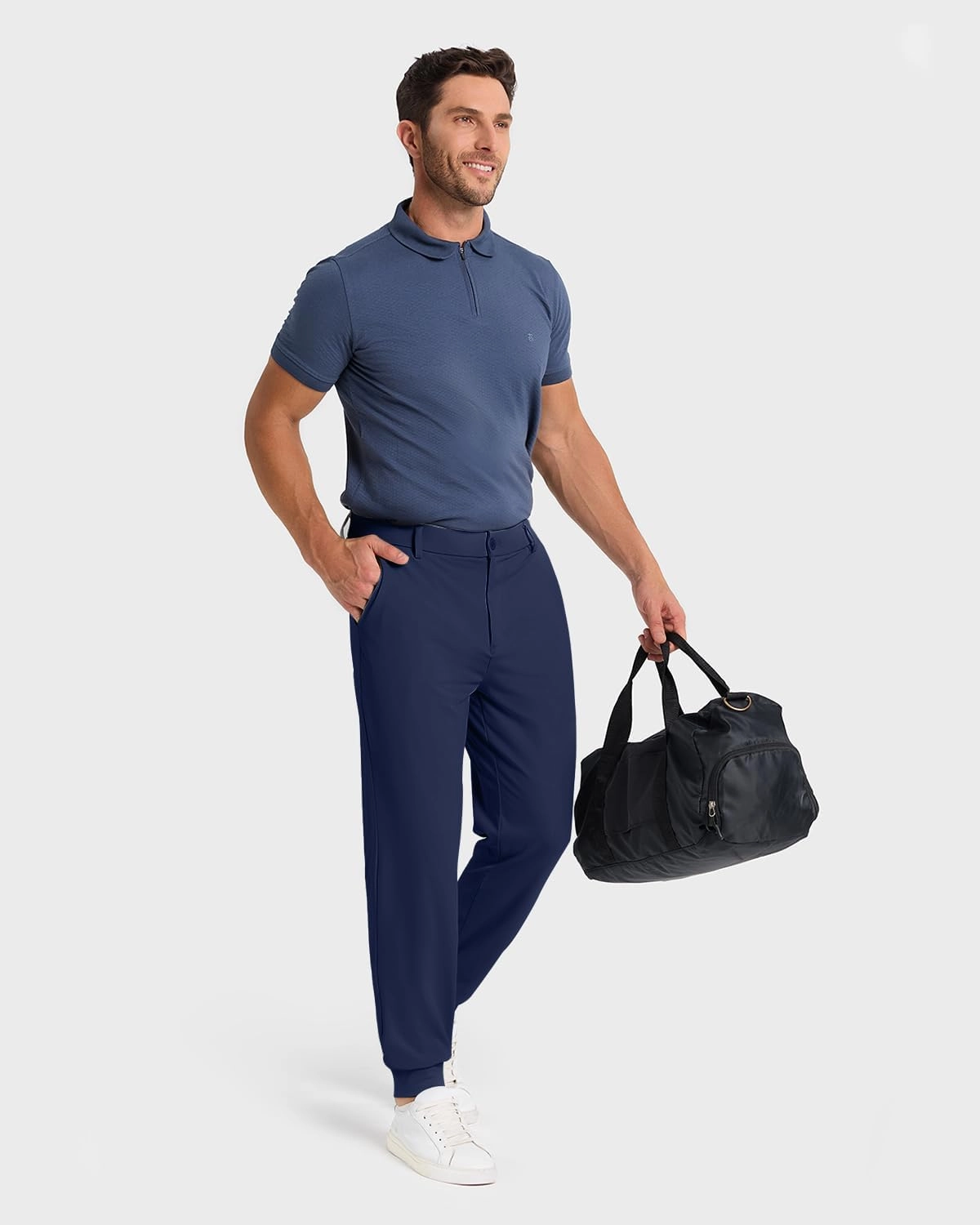 Men's Golf Joggers Pants with 5 Pockets Stretch Fit Work Dress Athletic Jogger Sweatpants for Running Gym