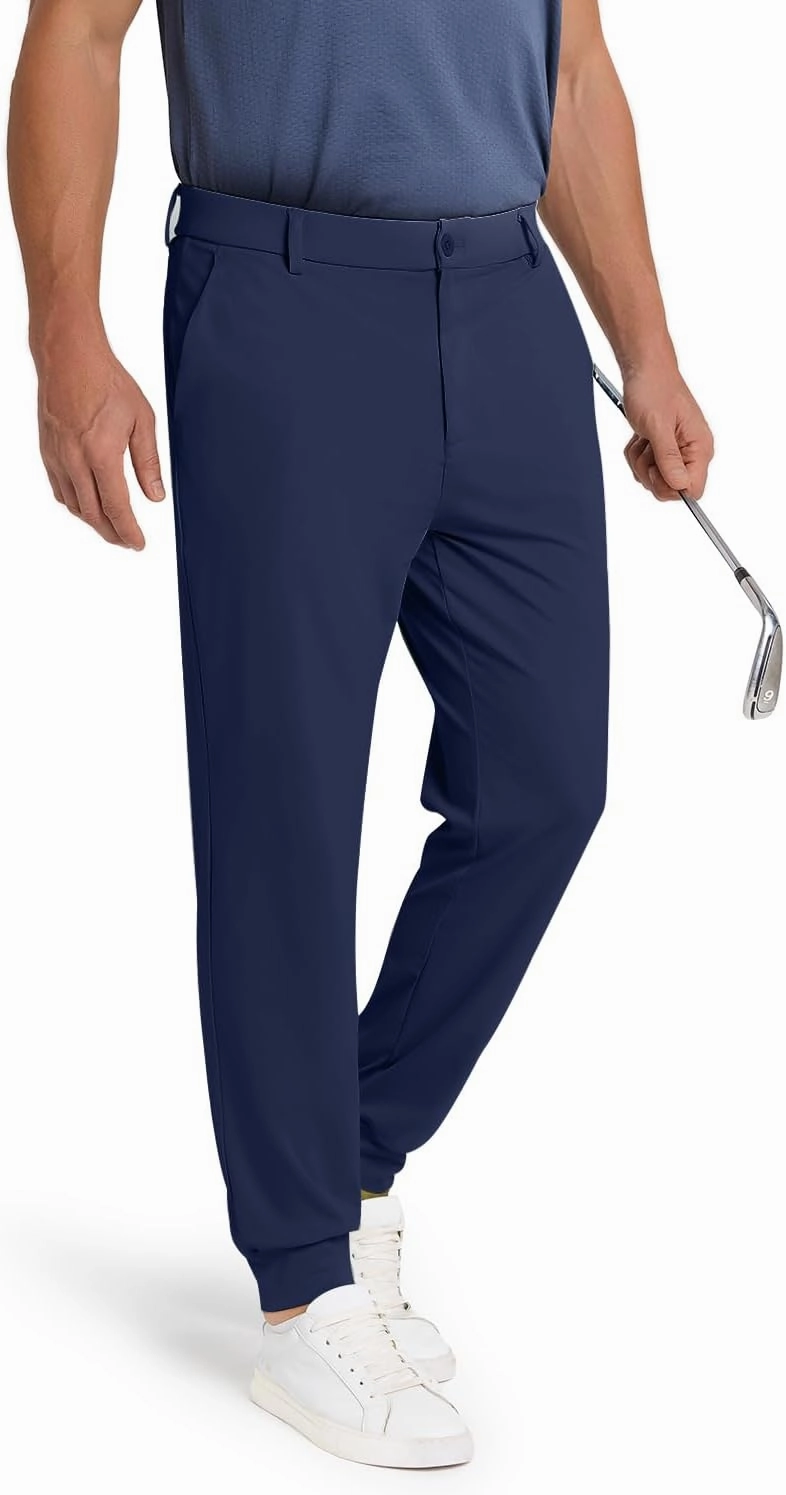 Men's Golf Joggers Pants with 5 Pockets Stretch Fit Work Dress Athletic Jogger Sweatpants for Running Gym