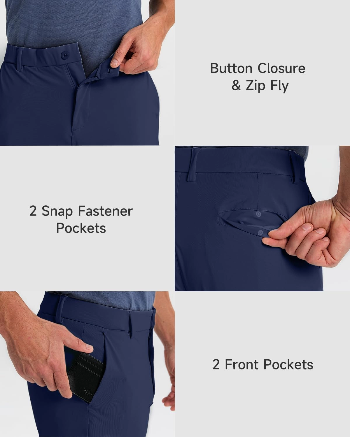 Men's Golf Joggers Pants with 5 Pockets Stretch Fit Work Dress Athletic Jogger Sweatpants for Running Gym