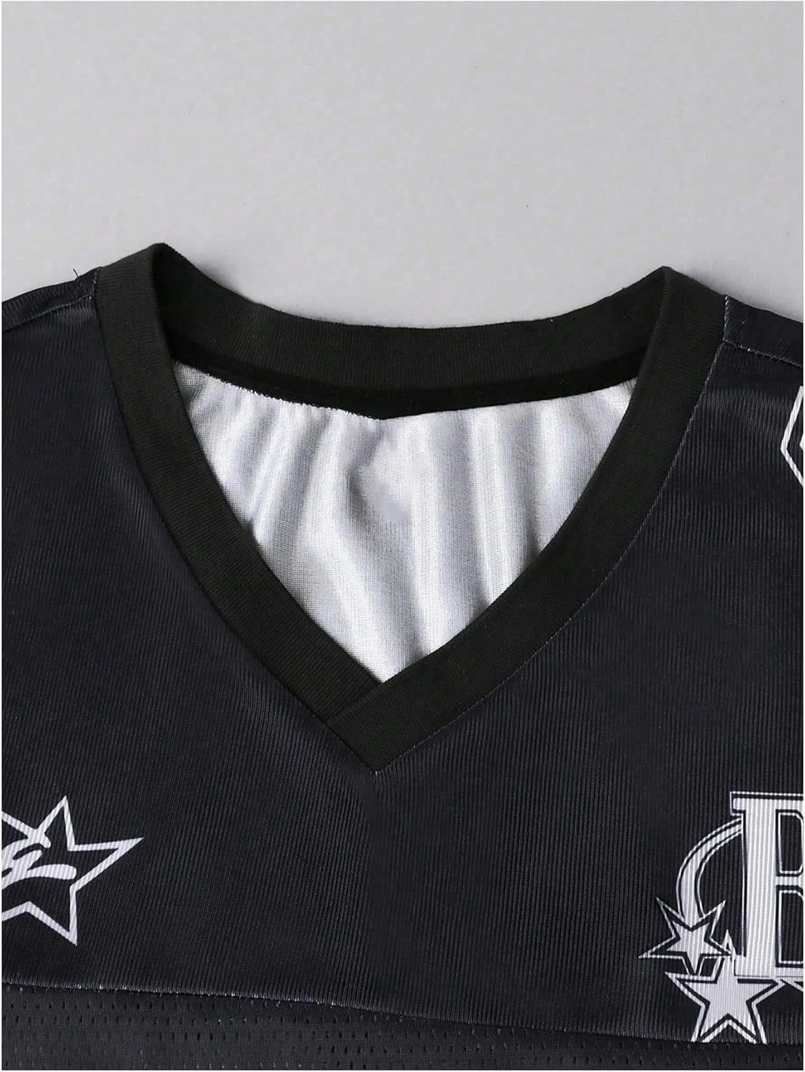 Men's Number Graphic Jersey Shirts Y2K Graphic Short Sleeve Streetwear Tee Shirt Top