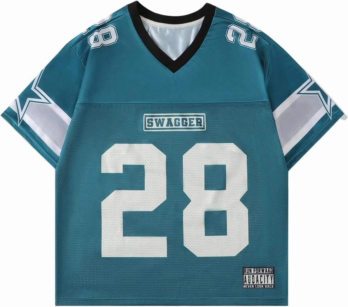 Men's Number Graphic Jersey Shirts Y2K Graphic Short Sleeve Streetwear Tee Shirt Top