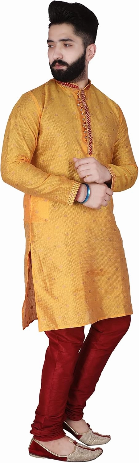 Men's Silk Printed Kurta Set