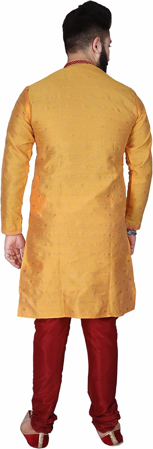 Men's Silk Printed Kurta Set