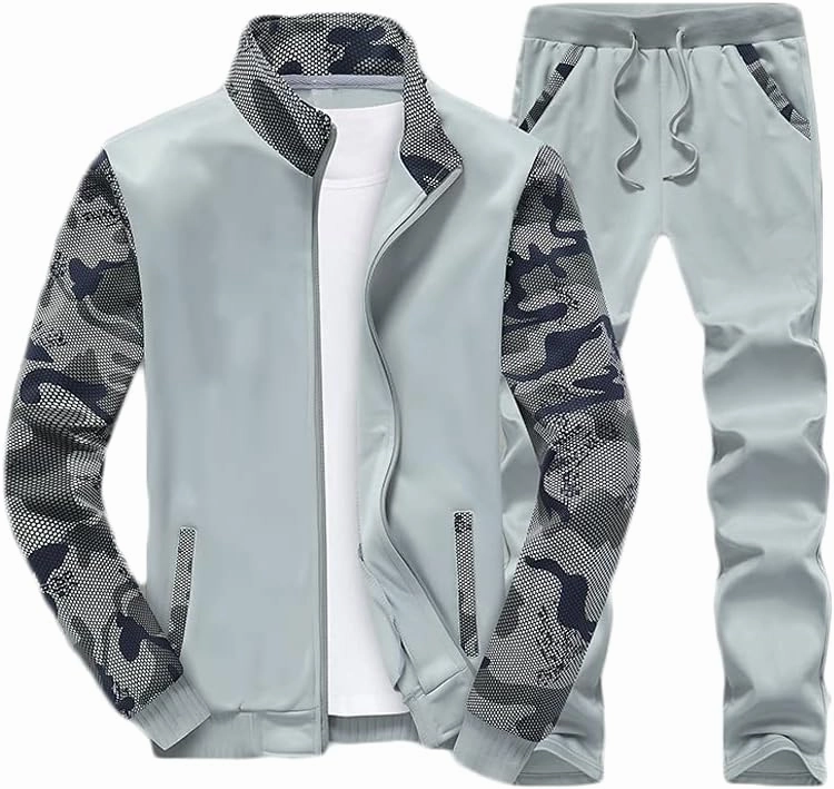 Men's Sweatsuit Tracksuit 2 Piece Outfit Long Sleeve Jogging Running Athletic Sports Suit Set