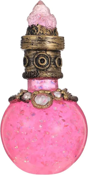 Mermaid for Girls Vintage Refillable Crystal Decor Perfume Bottle Witch and Wizard Dark Bottle Costume Cosplay Accessory Pink