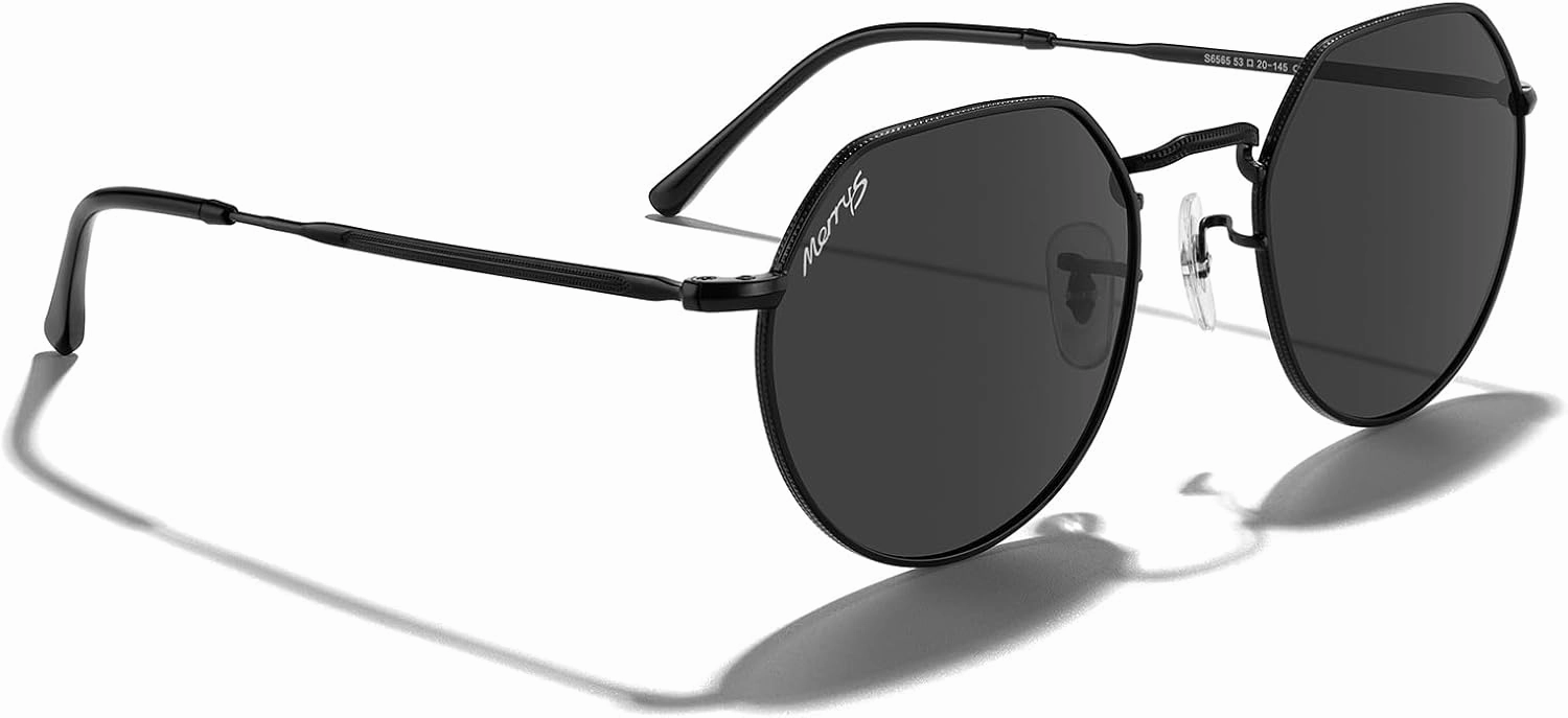 MERRY'S Round Polygon Metal Polarized Sunglasses for Women Men Retro Classic Vintage Shades S6565