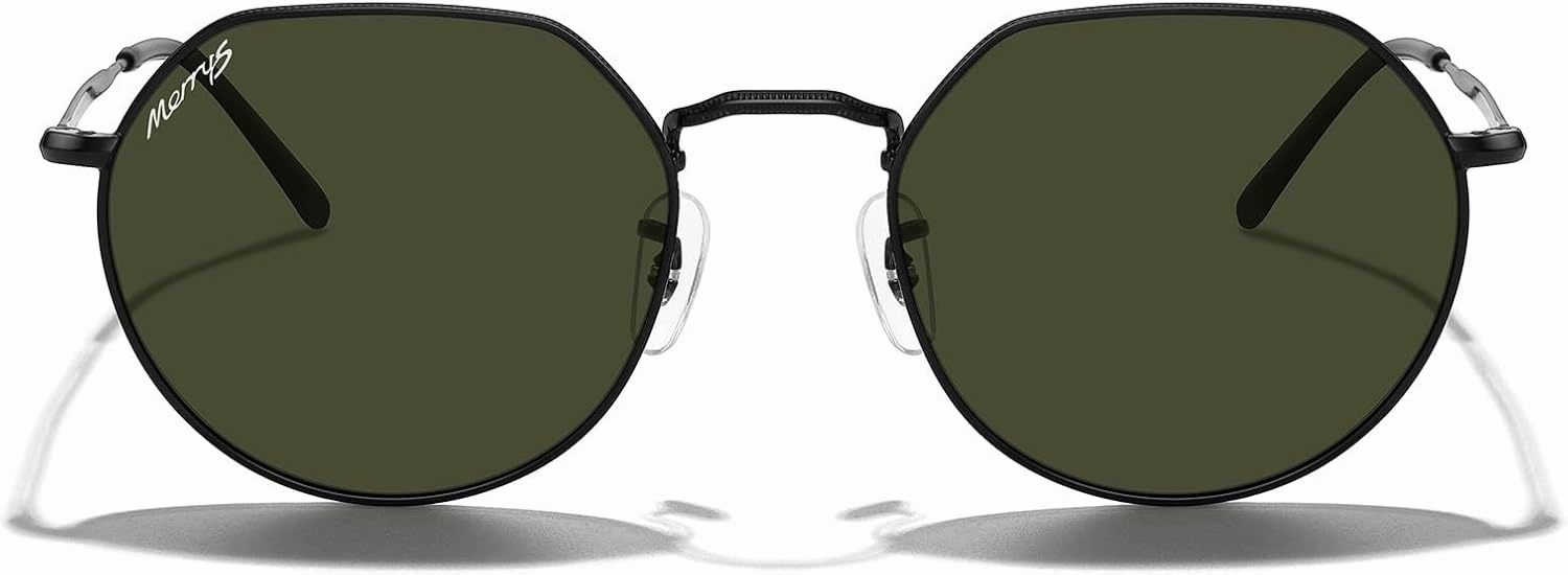MERRY'S Round Polygon Metal Polarized Sunglasses for Women Men Retro Classic Vintage Shades S6565