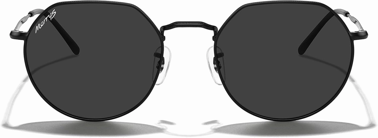 MERRY'S Round Polygon Metal Polarized Sunglasses for Women Men Retro Classic Vintage Shades S6565