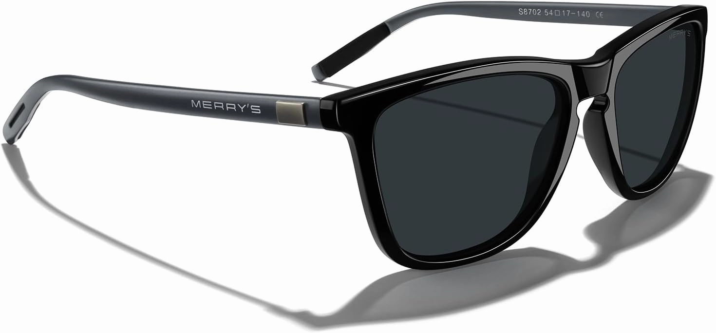 MERRY'S Unisex Polarized Sunglasses for Women Men Classic Retro Designer Style Aluminum Legs