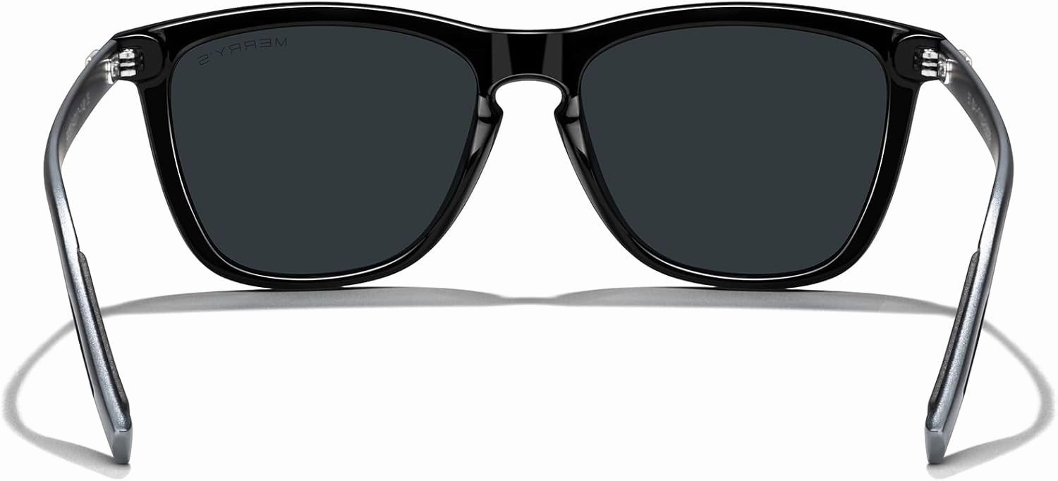 MERRY'S Unisex Polarized Sunglasses for Women Men Classic Retro Designer Style Aluminum Legs