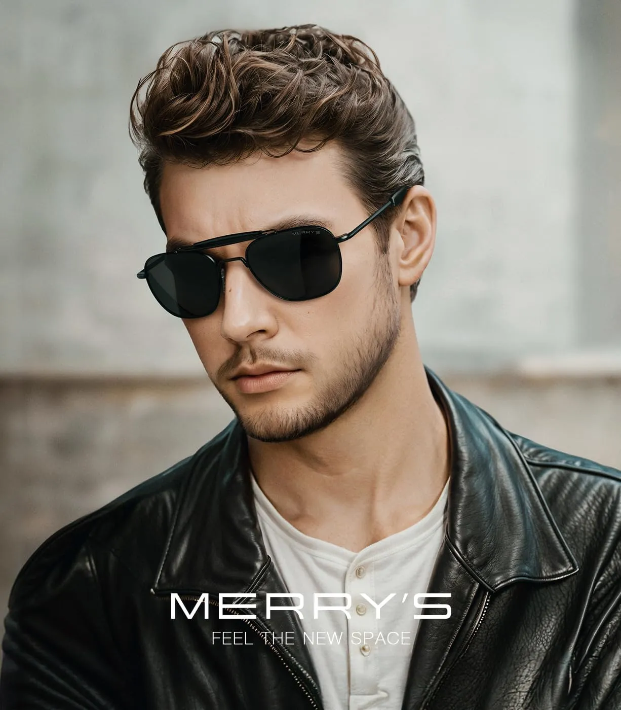 MERRY'S Classic Square Aviator II Military Polarized Sunglasses for Men or Women S8637