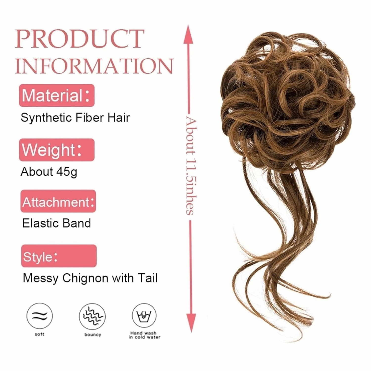 messy bun hair piece Synthetic Curly Elastic Band Chignon Donut with Braids Scrunchies Messy Bun Hair Updo Hairpieces Extensions for Women hair buns hair piece(7)