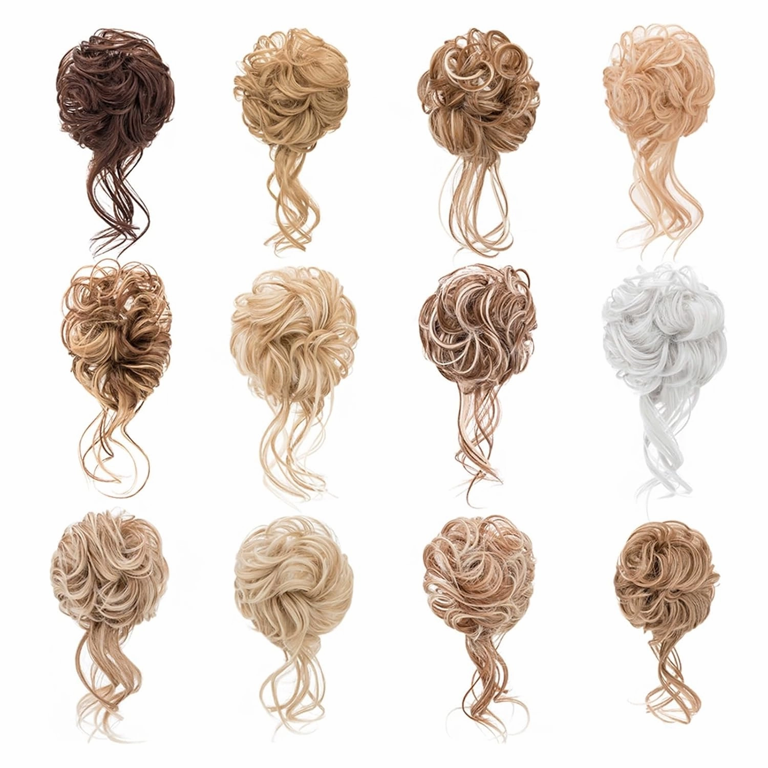 messy bun hair piece Synthetic Curly Elastic Band Chignon Donut with Braids Scrunchies Messy Bun Hair Updo Hairpieces Extensions for Women hair buns hair piece(7)