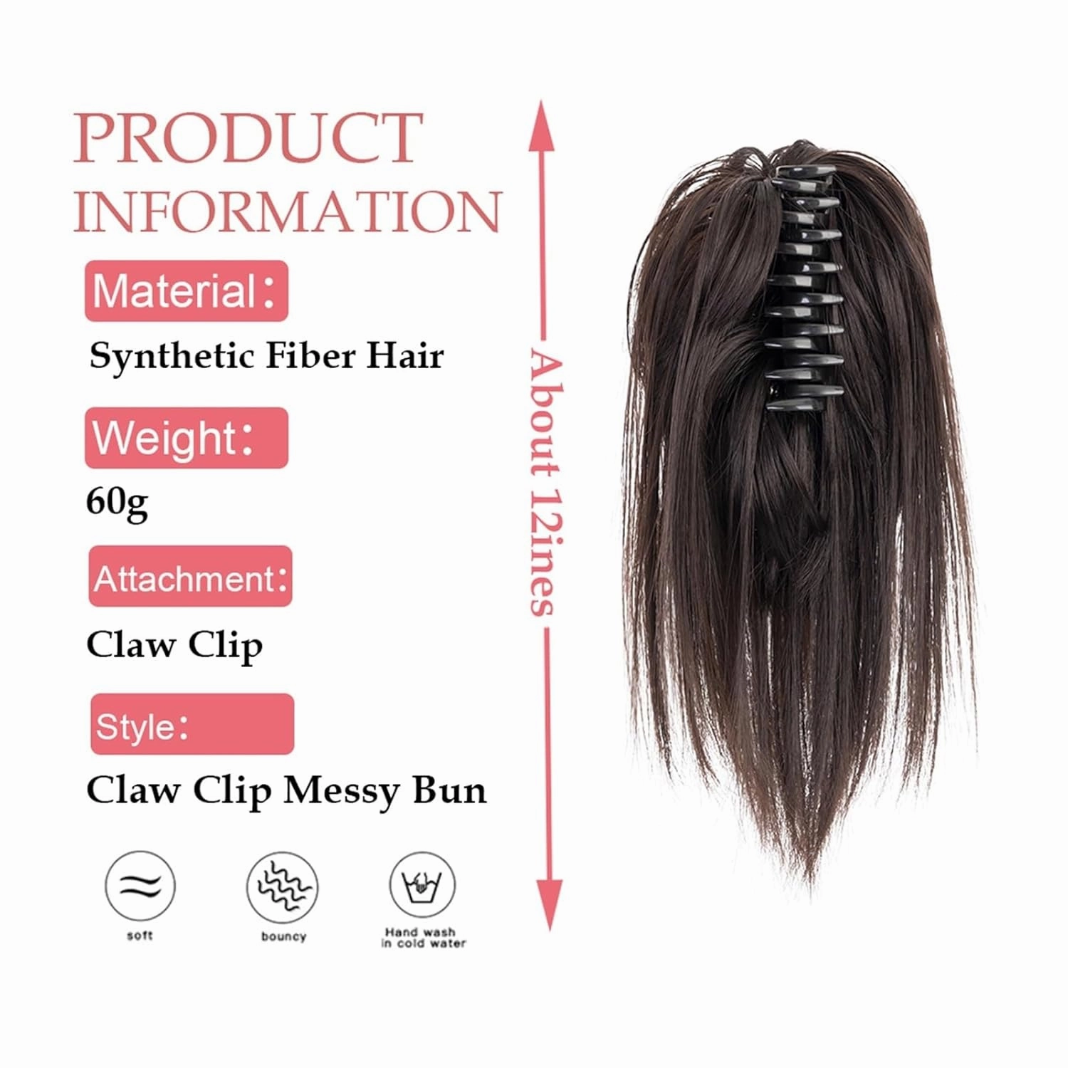 messy bun hair piece Synthetic Straight Claw Clip Chignon Fluffy Donut with Braids Scrunchies Messy Bun Hair Updo Hairpieces Extensions hair buns hair piece(13)