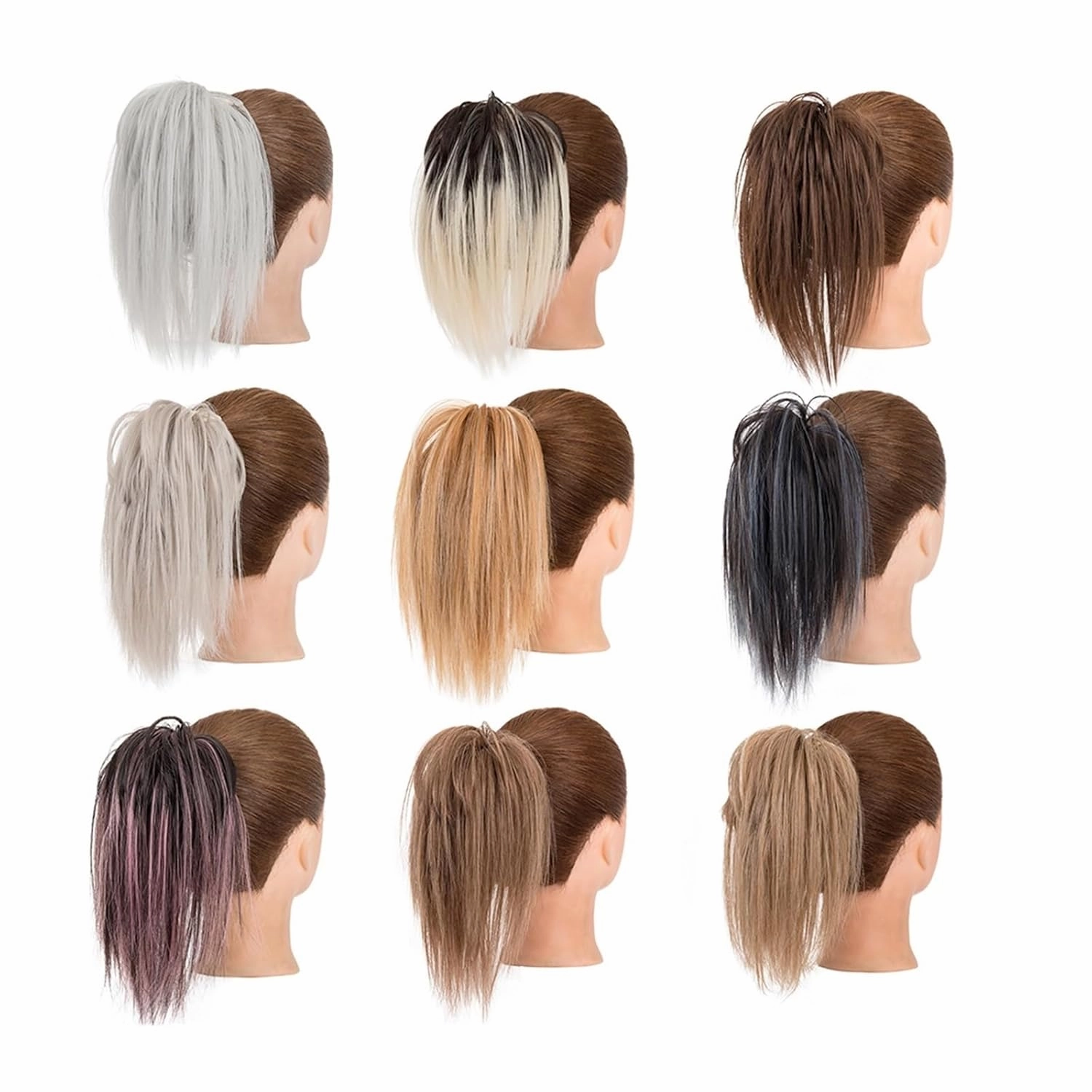 messy bun hair piece Synthetic Straight Claw Clip Chignon Fluffy Donut with Braids Scrunchies Messy Bun Hair Updo Hairpieces Extensions hair buns hair piece(13)
