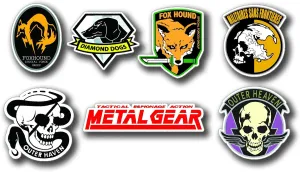 Metal Gear, MSF , Diamond Dog ,Outer Heaven , Fox Hound - Set of 7 Large Stickers , Digitaly Printed on a ORAFOL media with size 54 x 40 cm