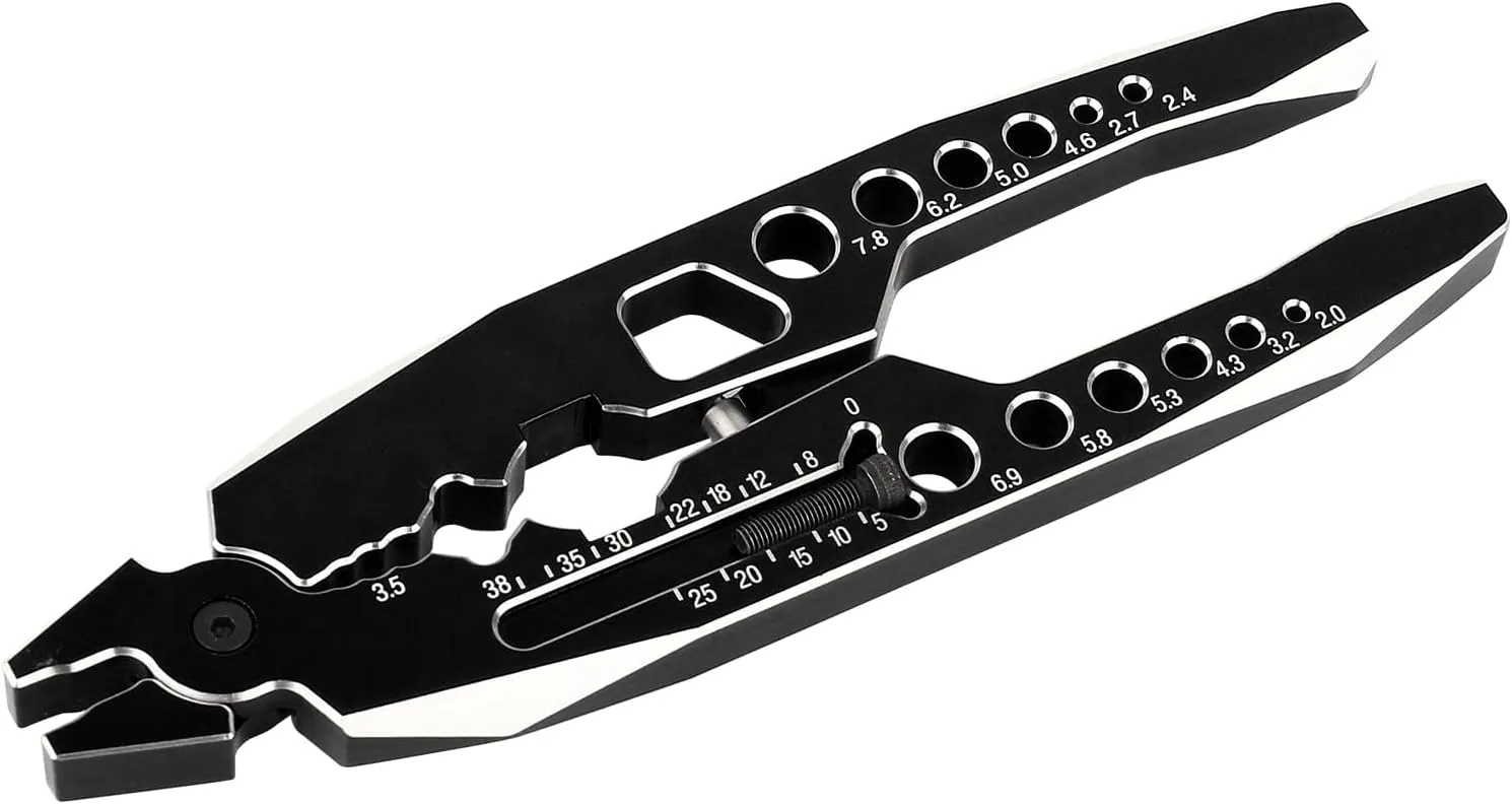 Metal RC Shock Absorber Pliers RC Crawler Shocks Multifunction Pliers RC Rod Ends Disassemble Tools for Traxxas Arrma Axial Losi Redcat Racing Crawler Trucks (black)