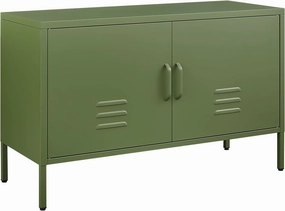 Metal Cabinet Storage,Media Console Cabinet,Metal TV Stand with Adjustable Shelf for Living Room,Bedroom,Avocado Green