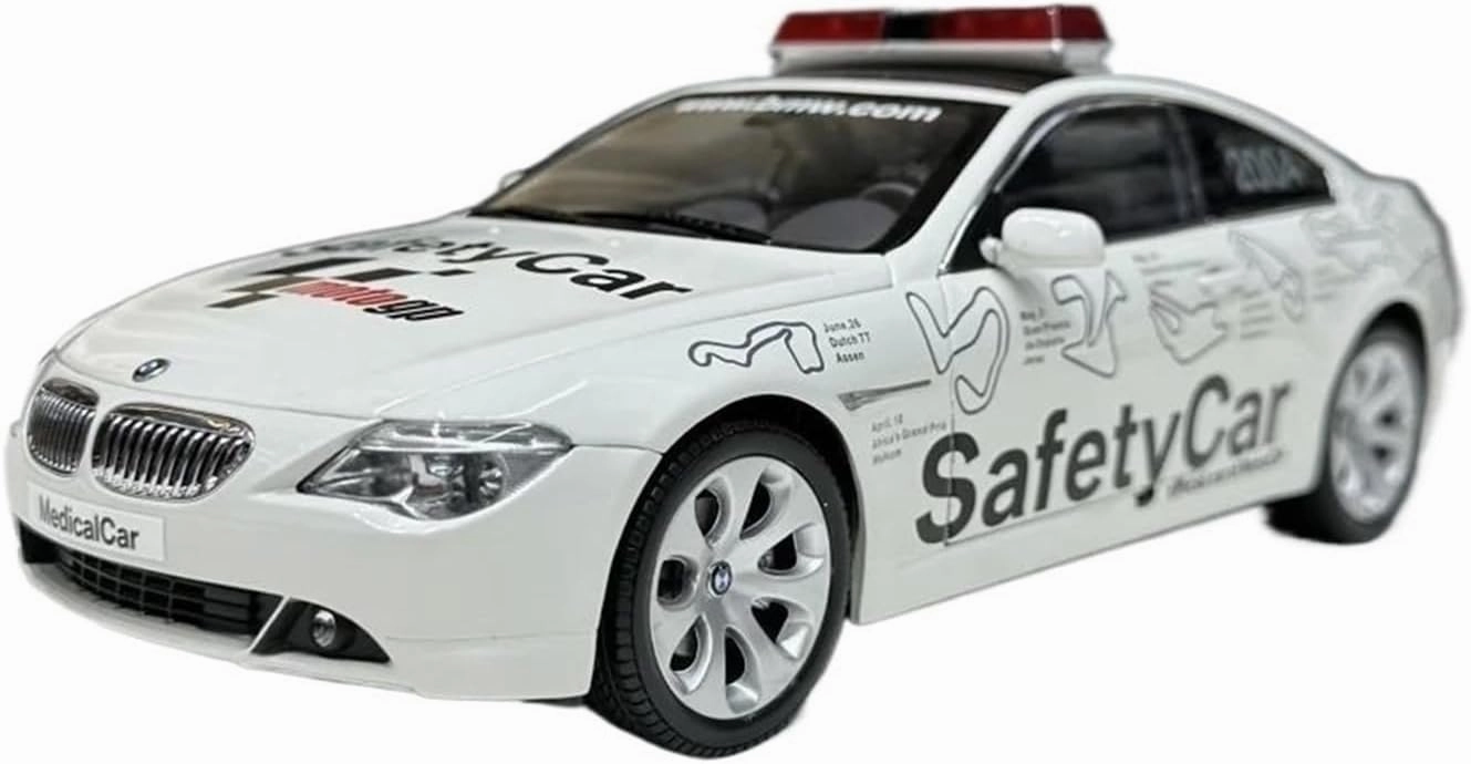 Metal Car Model 1:18 for BMW 645 2004 Moto GP Safety Car Simulation Alloy Model Fans Collection Die Cast Vehicles